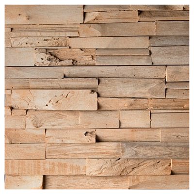 Holznachbildung Wood Paneel als Beton-Wandverblender in der Farbe braun-bunt